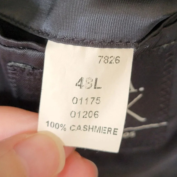 JoS. A. Bank Cashmere Modern Fit Blazer Coat Double Button Black Mens 48L - Picture 11 of 13